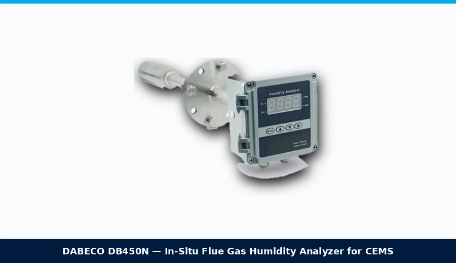 DABECO DB450N in-situ flue gas humidity analyzer with flanged 316L probe