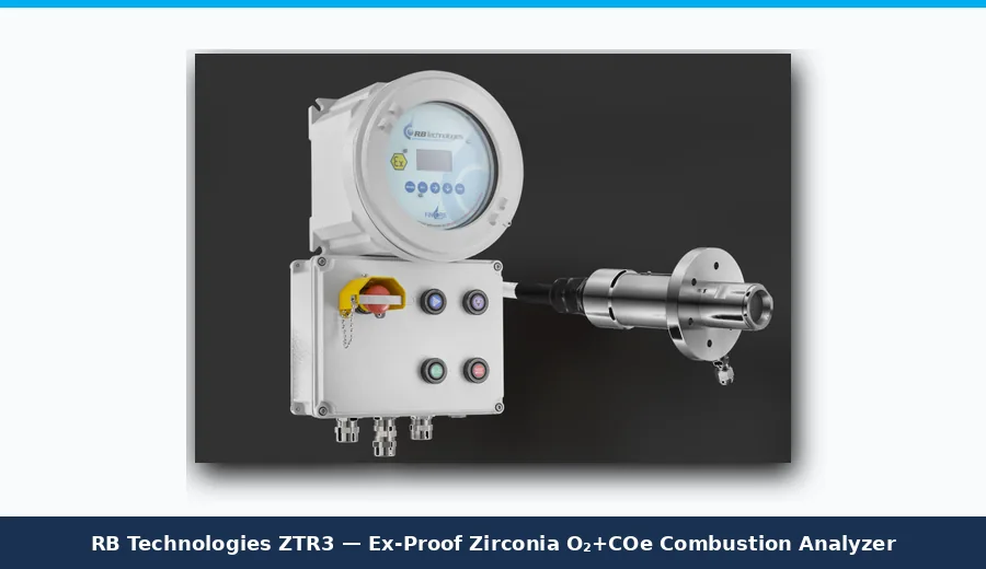 RB Technologies ZTR3 Ex-Proof Zirconia O2+COe Combustion Analyzer