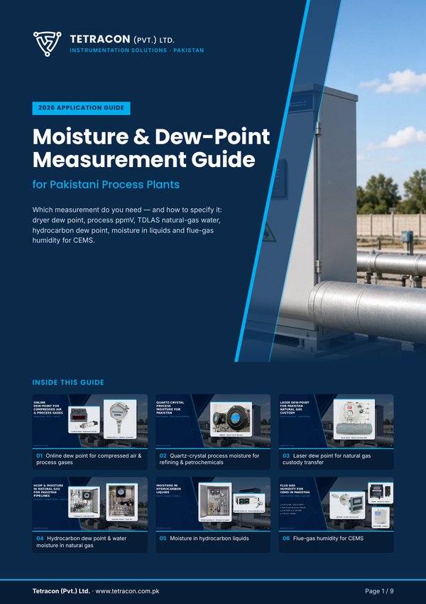 Cover of the Tetracon Moisture & Dew-Point Measurement Guide for Pakistani Process Plants (2026)