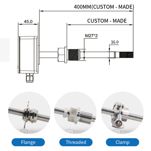 DB510-F1T Duct Humidity and Temperature Transmitter for HVAC and Climate Chamber