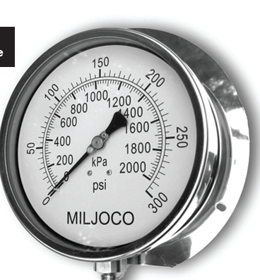 P60148LY-SS Surface-Mount Industrial Pressure Gauge